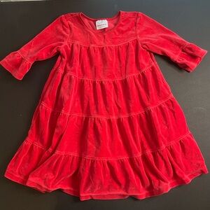 Hanna Andersson red velour dress size 4